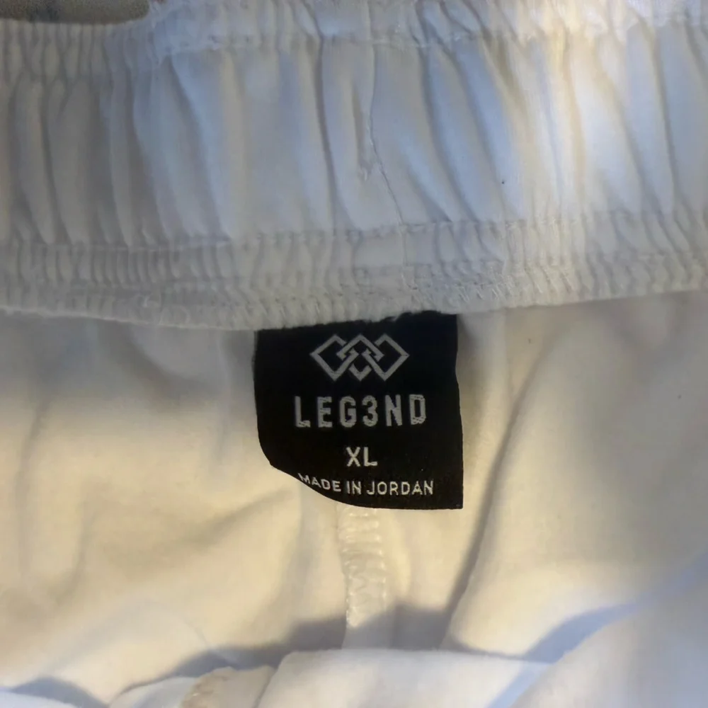 Men's White Athletic Joggers with Contrast Drawstring - Picture 7 of 9